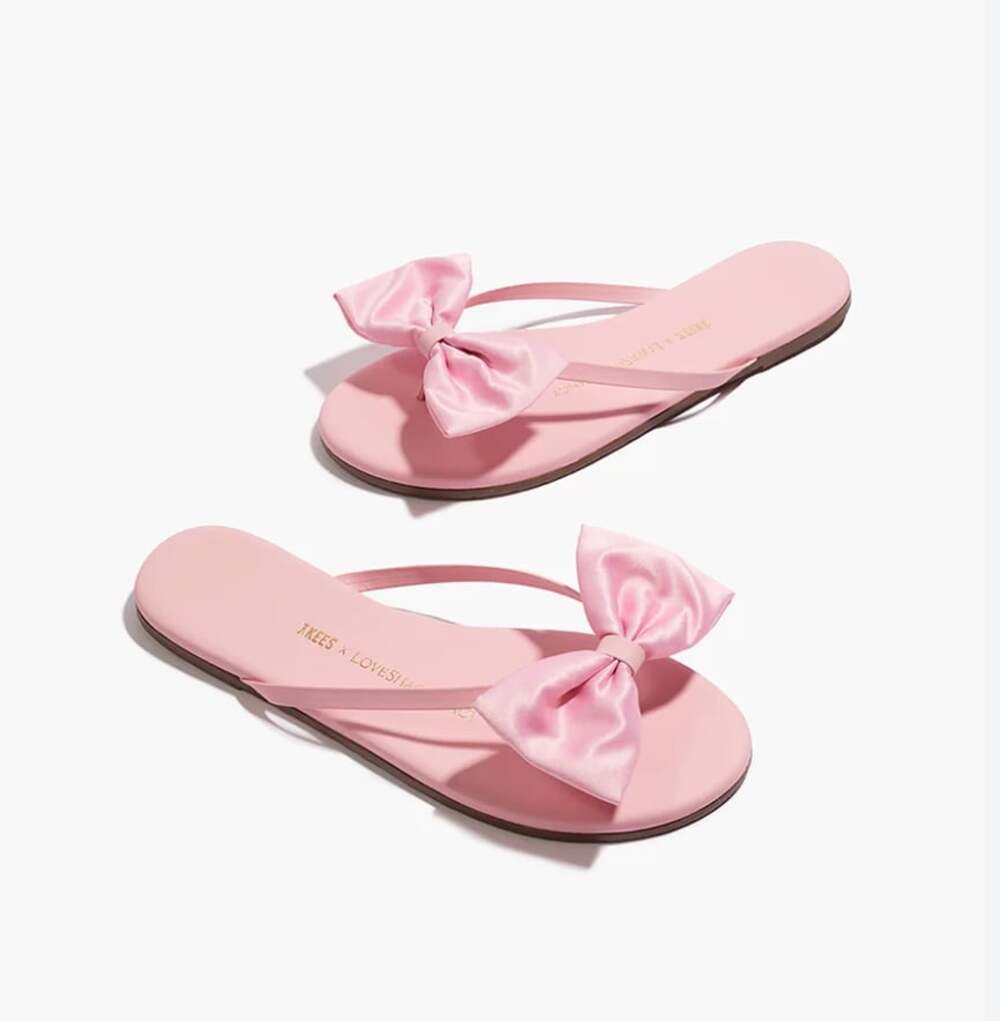 TKEES x LoveShackFancy Lily Oversized Bow Sandals